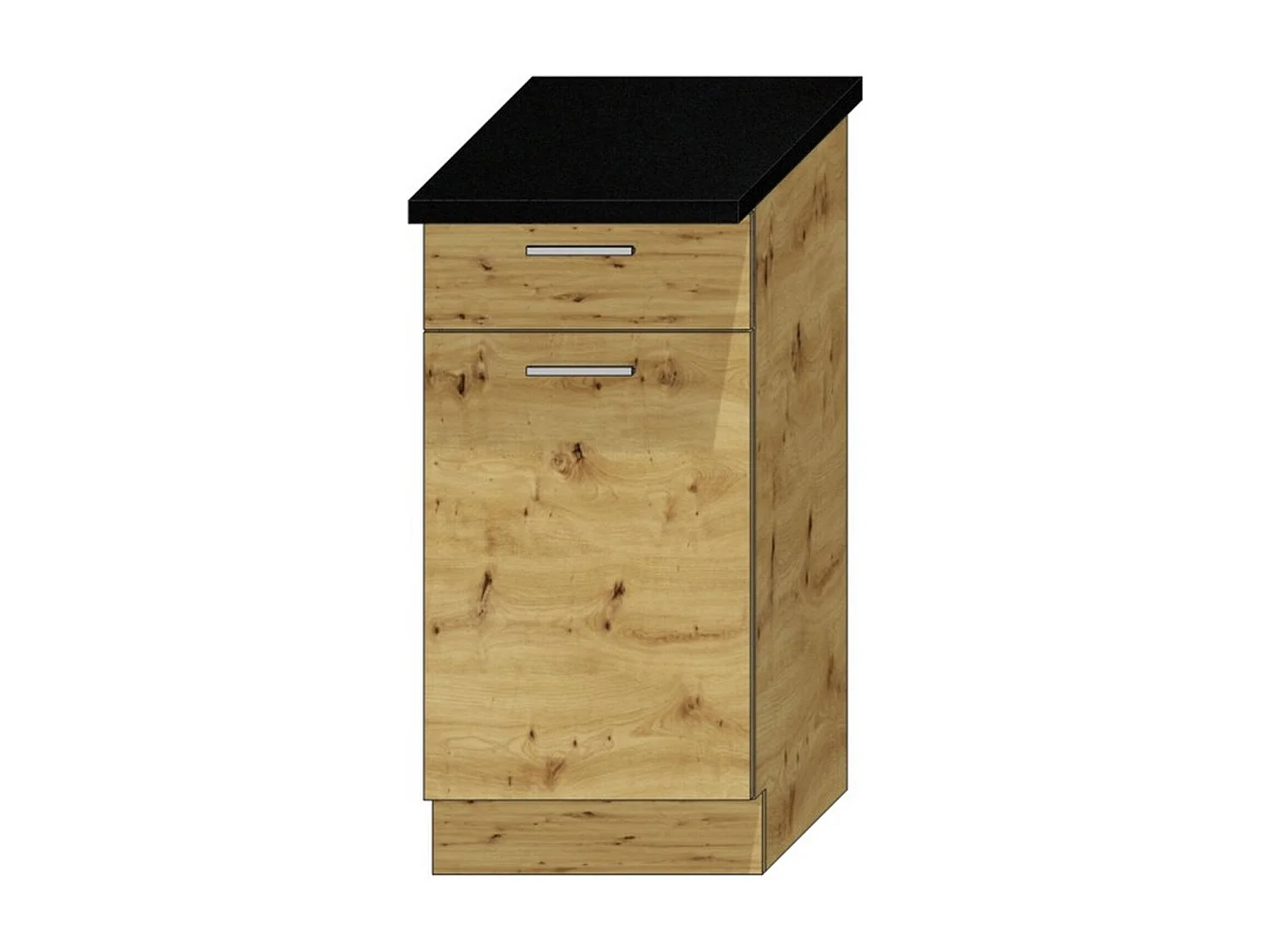 Cocina Urzulei, modular, marrón roble con nudos, cocinita, un cajón, un estante