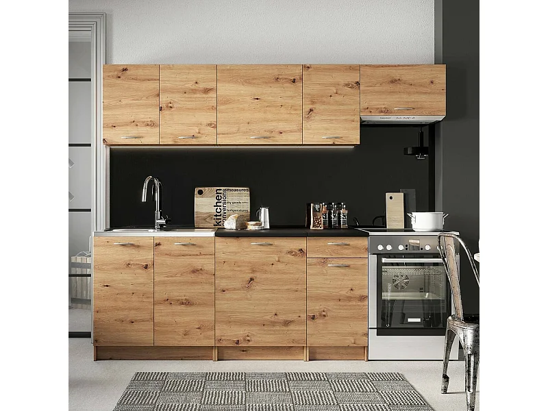 Cucina Completa Fuzeta, un Cassetto, Marrone Rovere Nodi