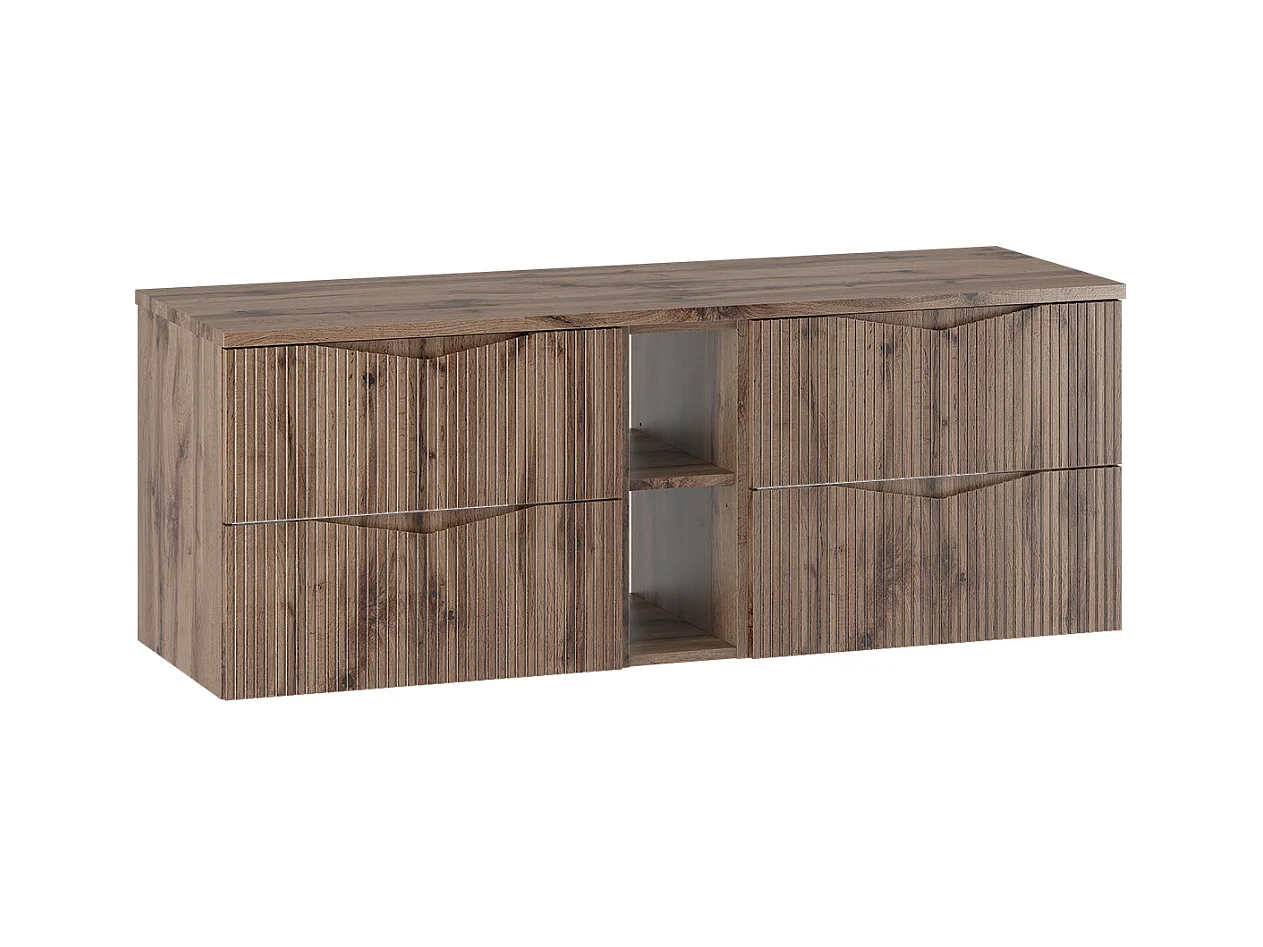 Meuble sous-vasque 140cm 2 niches plan de toilette Tao Bois