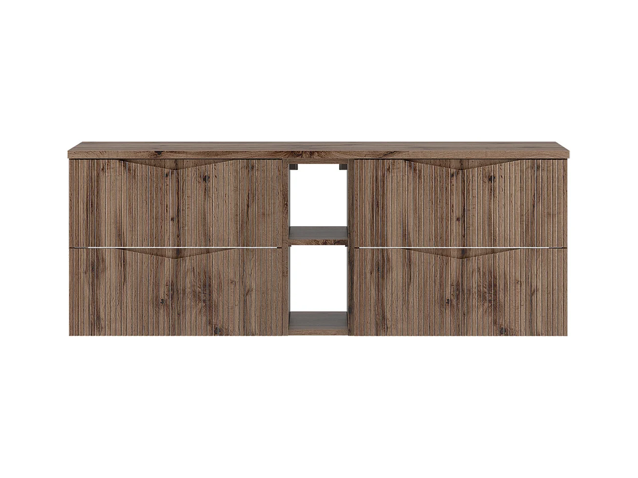 Meuble sous-vasque 140cm 2 niches plan de toilette Tao Bois