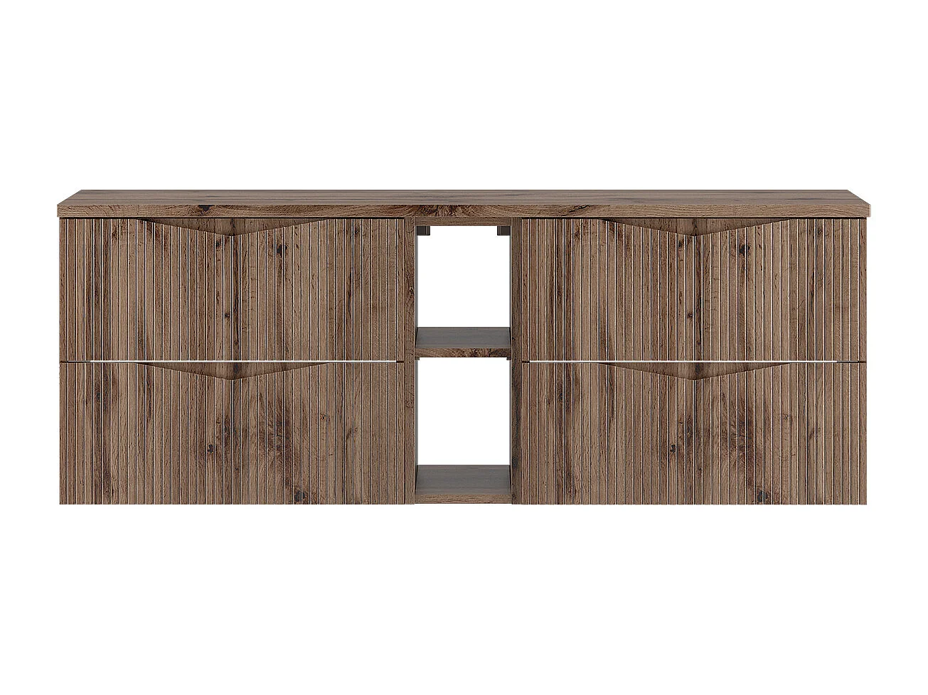 Mueble bajo lavabo 140cm 2 compartimientos encimera Tao Madera