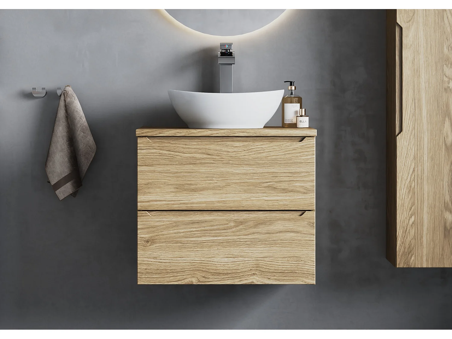 Meuble sous-vasque 60cm plan de toilette Viggo Bois