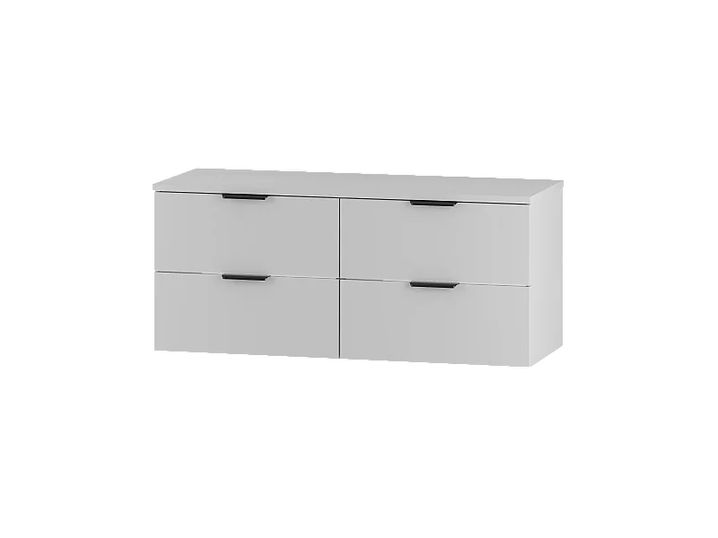 Weißes Badezimmer-Set 120 cm Schrank mit Arbeitsplatte Pile