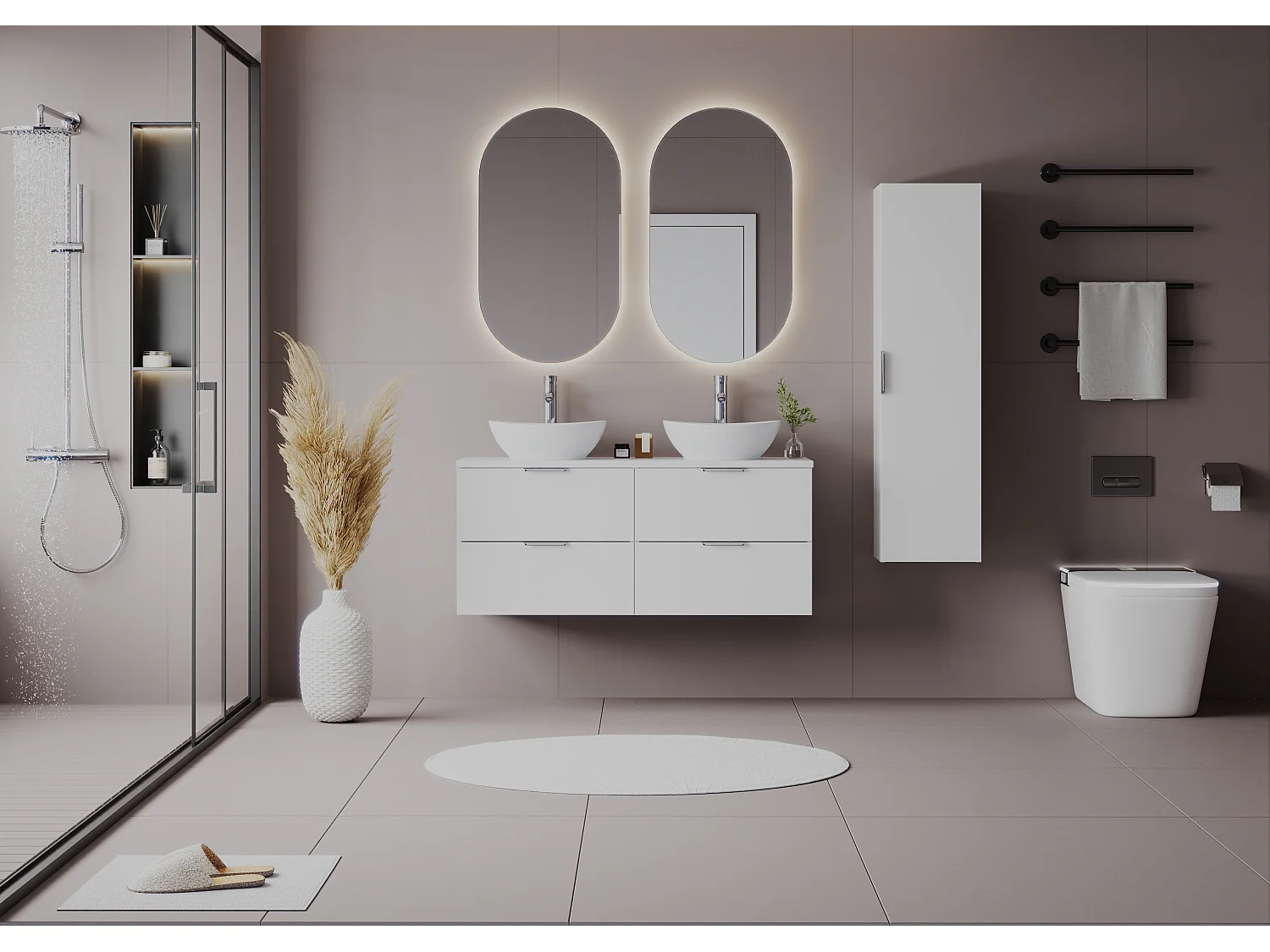 Ensemble de salle de bain blanc 120 cm Armoire avec plan de travail Pile