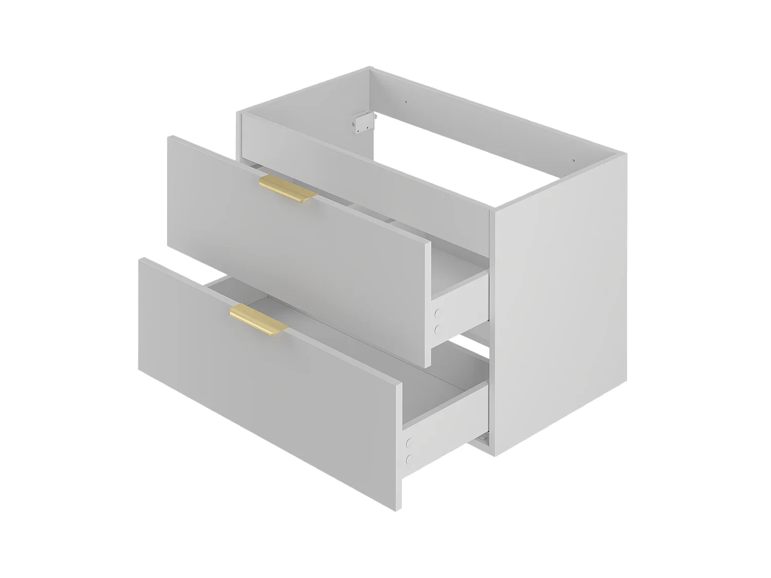 Witte wastafelkast 80 cm 2 lades Pile