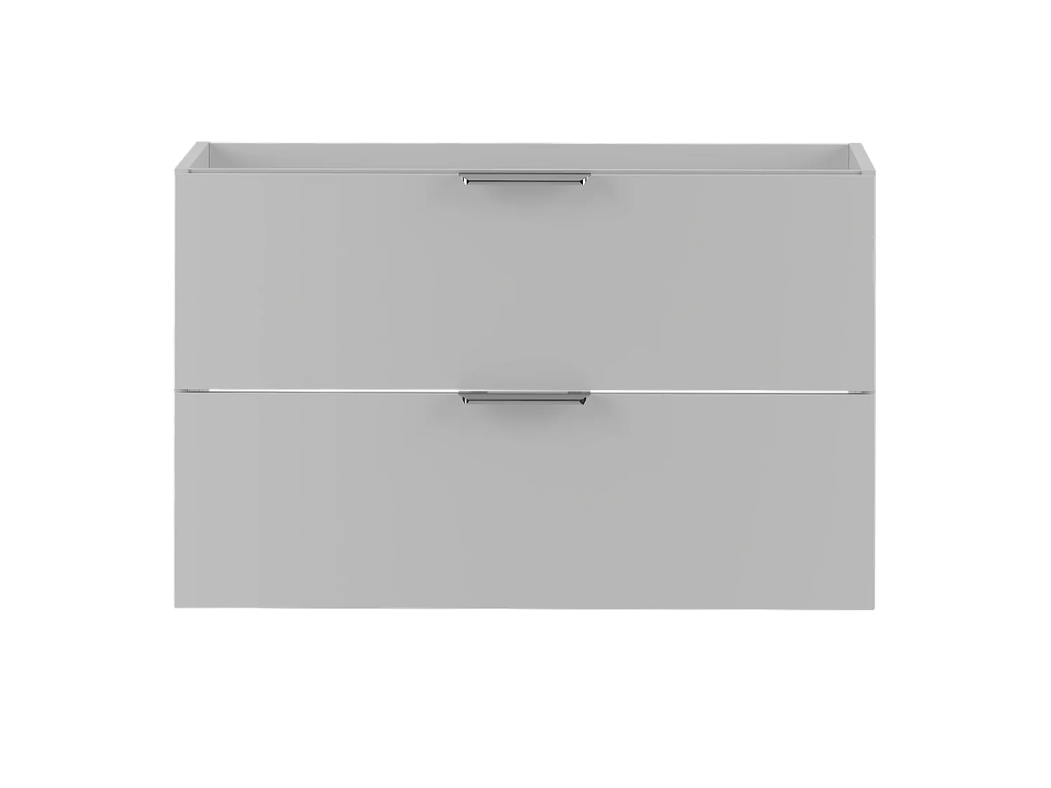 Weißer Waschbeckenunterschrank 80 cm, 2 Schubladen, Pile