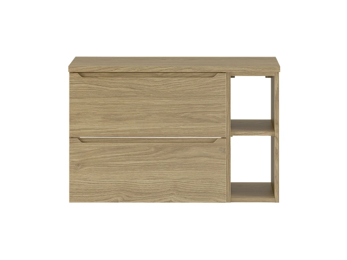 Ensemble pour salle de bain 80 cm Armoire Étagère Plan de travail Chêne huilé Etna