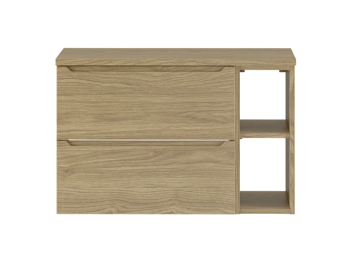 Ensemble pour salle de bain 80 cm Armoire Étagère Plan de travail Chêne huilé Etna