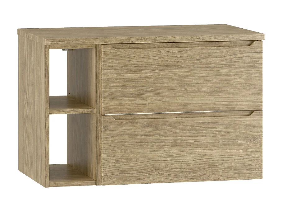 Meuble sous-vasque 80cm 2 niches plan de toilette Viggo Bois