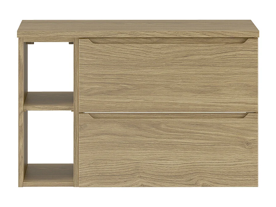 Meuble sous-vasque 80cm 2 niches plan de toilette Viggo Bois