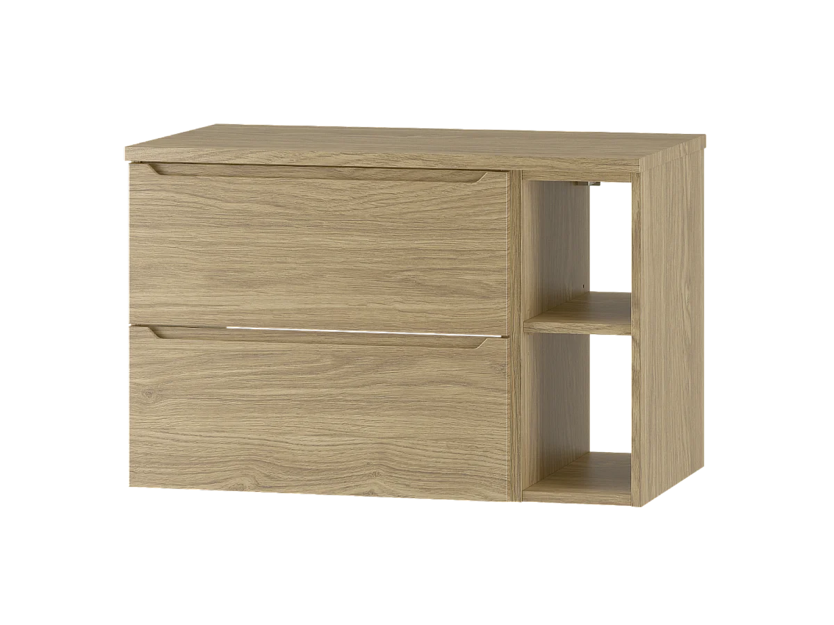 Badezimmer-Set 80 cm Schrank Regal Arbeitsplatte Eiche geölt Etna