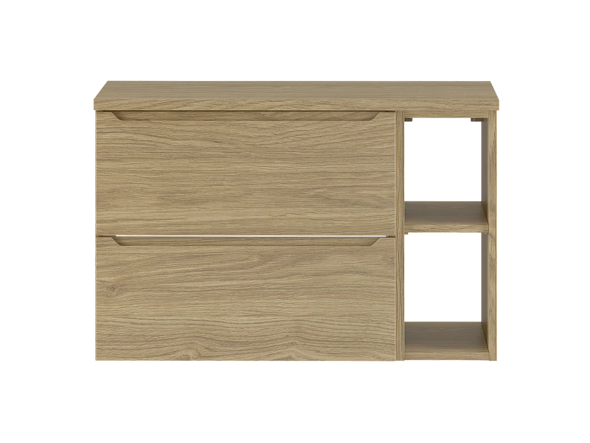 Badezimmer-Set 80 cm Schrank Regal Arbeitsplatte Eiche geölt Etna