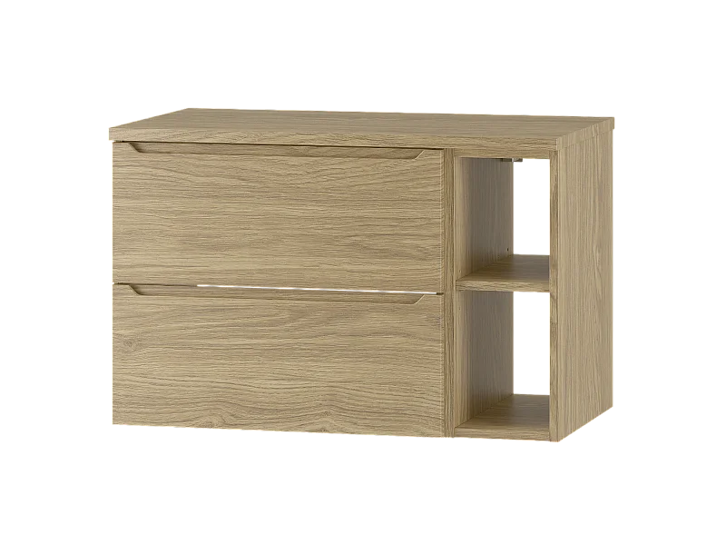 Badkamerset 80 cm Kast Rek Werkblad Eikenhout Geolied Etna