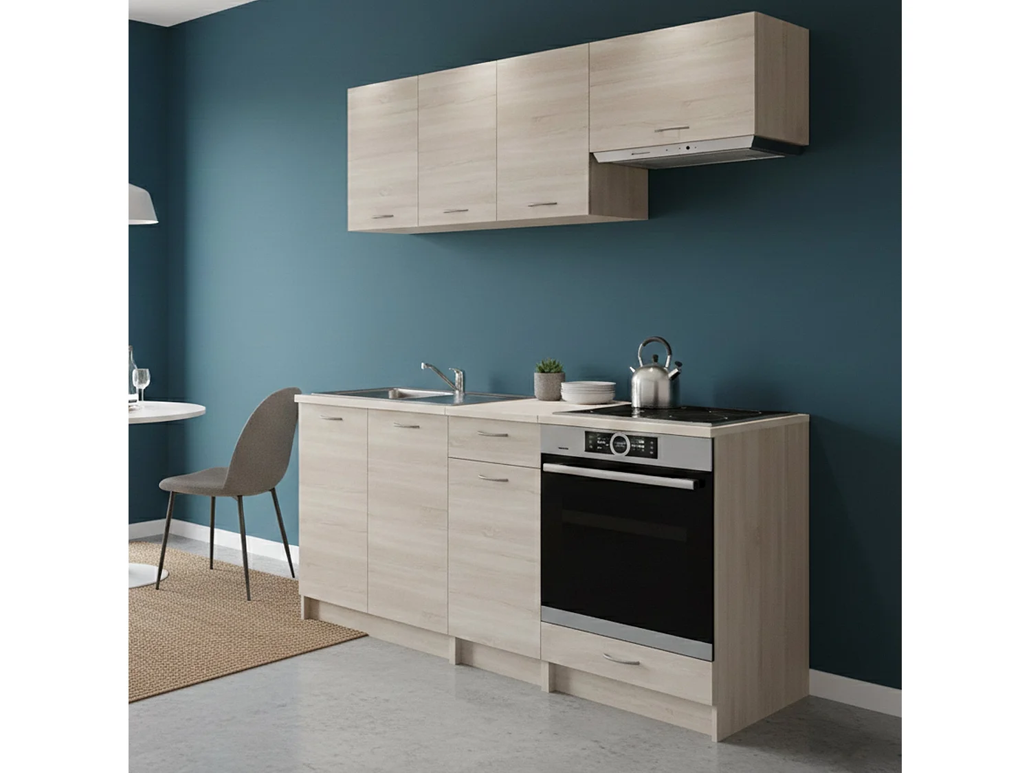 Cucina Completa Graciosa, un Cassetto, Marrone Rovere