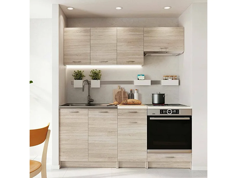 Cucina Completa Graciosa, un Cassetto, Marrone Rovere