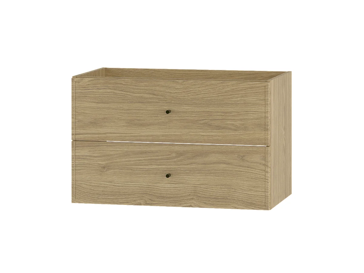 Meuble sous lavabo 80 cm 2 tiroirs Chêne huilé Marco