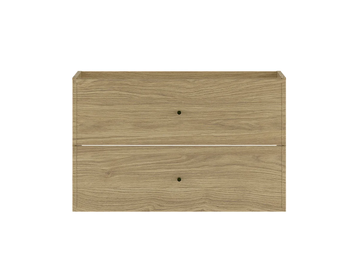 Meuble sous lavabo 80 cm 2 tiroirs Chêne huilé Marco