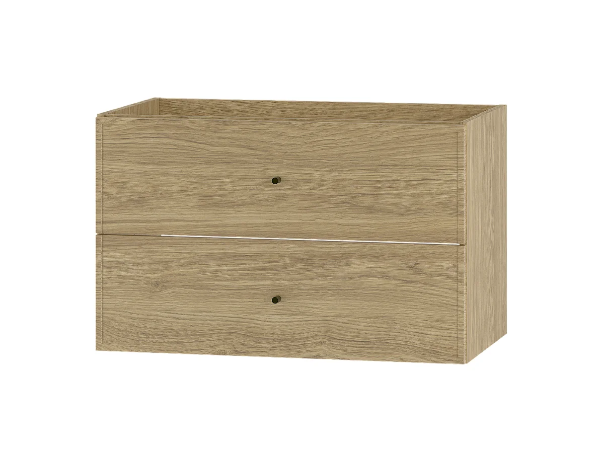 Meuble sous lavabo 80 cm 2 tiroirs Chêne huilé Marco