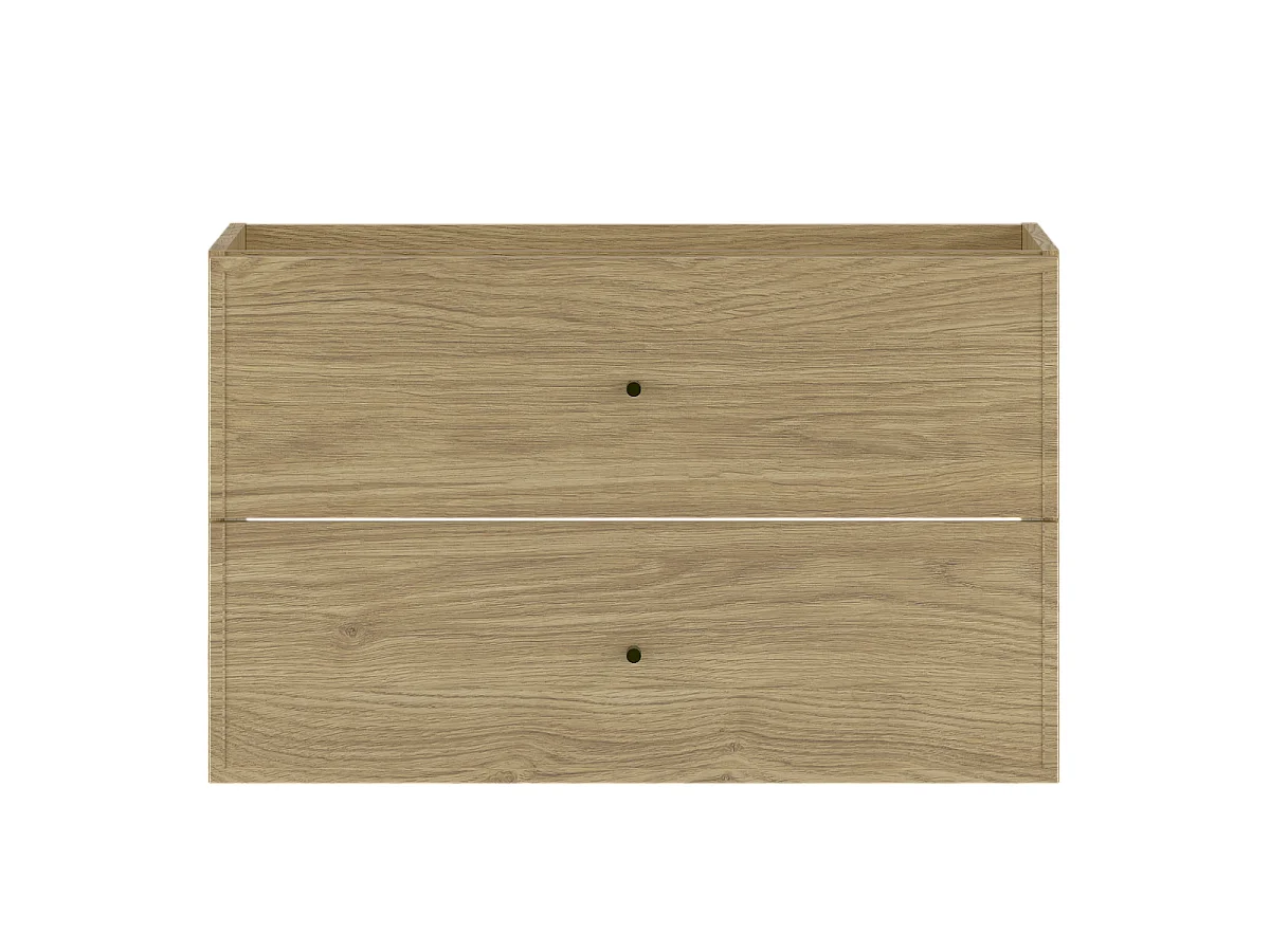 Meuble sous lavabo 80 cm 2 tiroirs Chêne huilé Marco