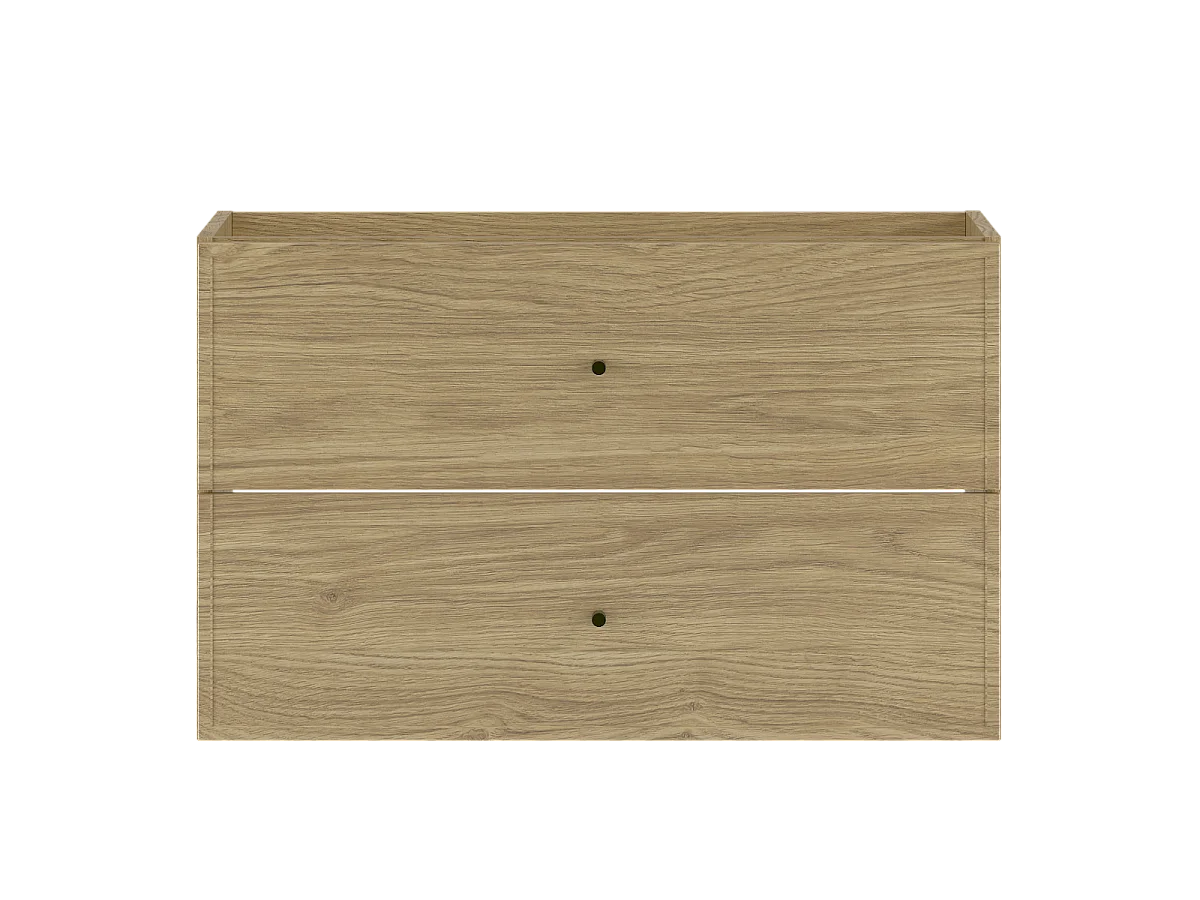 Meuble sous lavabo 80 cm 2 tiroirs Chêne huilé Marco