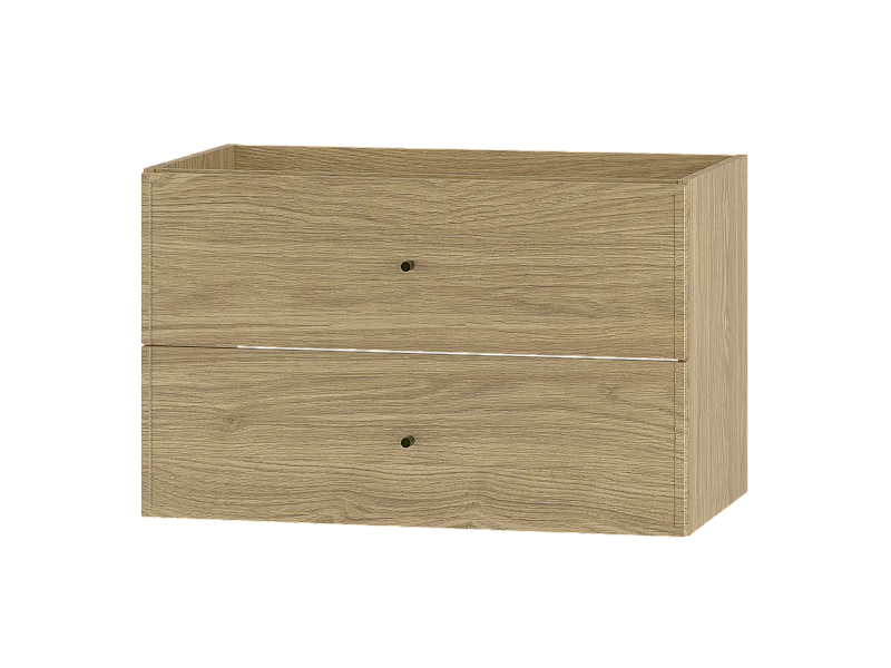 Meuble sous lavabo 80 cm 2 tiroirs Chêne huilé Marco