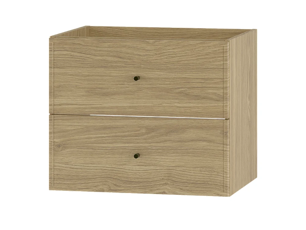 Meuble sous lavabo 60 cm 2 tiroirs Chêne huilé Marco