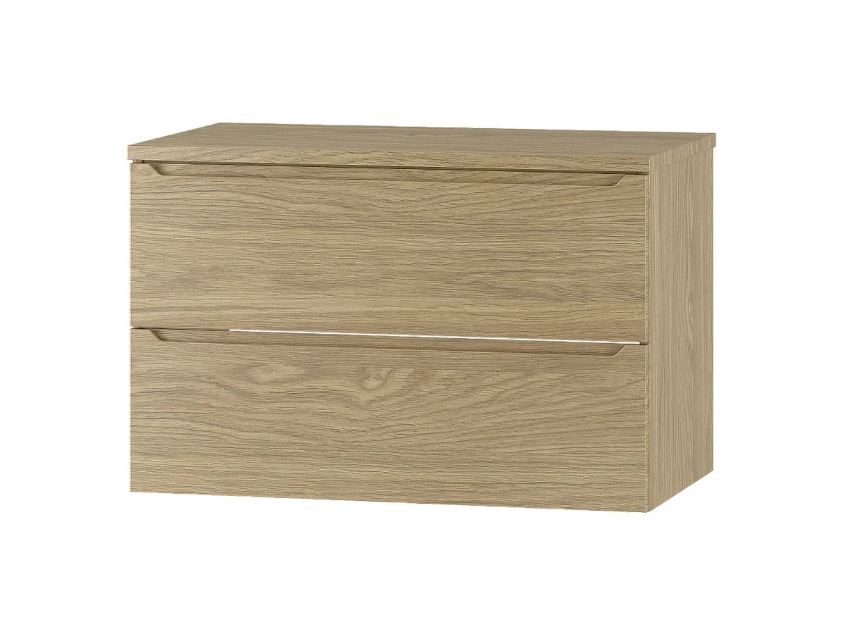 Ensemble pour salle de bain 80 cm Armoire avec plateau Chêne huilé Etna