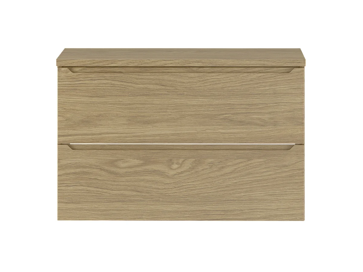 Ensemble pour salle de bain 80 cm Armoire avec plateau Chêne huilé Etna