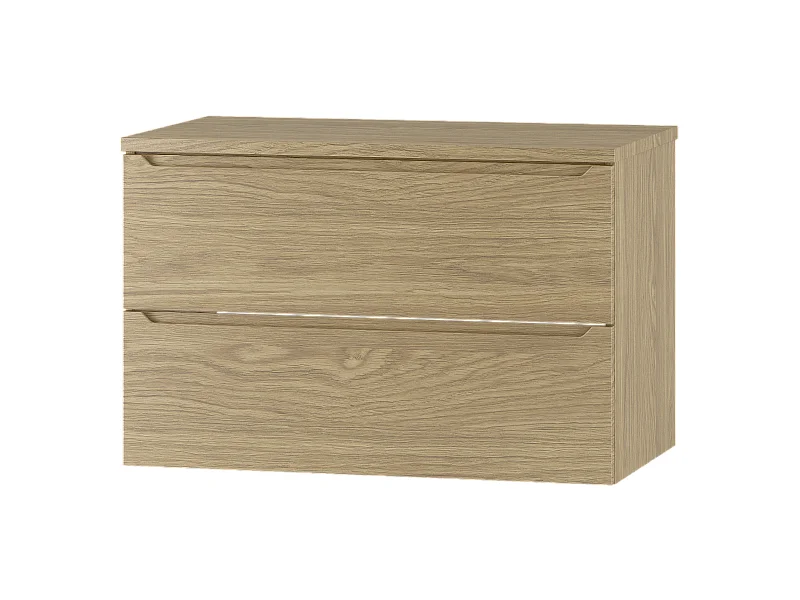 Ensemble pour salle de bain 80 cm Armoire avec plateau Chêne huilé Etna