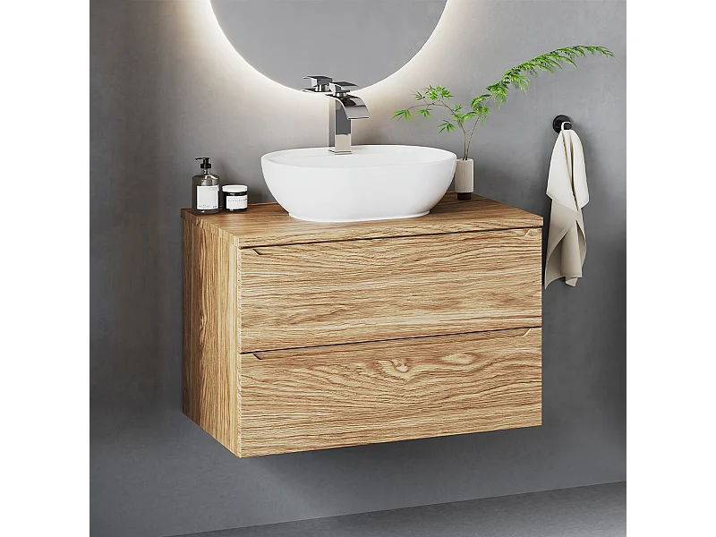 Meuble sous-vasque 80cm plan de toilette Viggo Bois