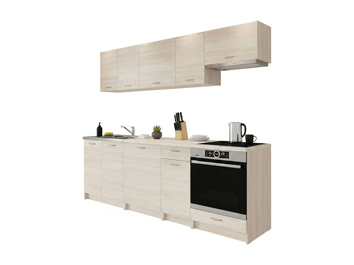 Cuisine Complète Faial, Modulable, Chêne Brun