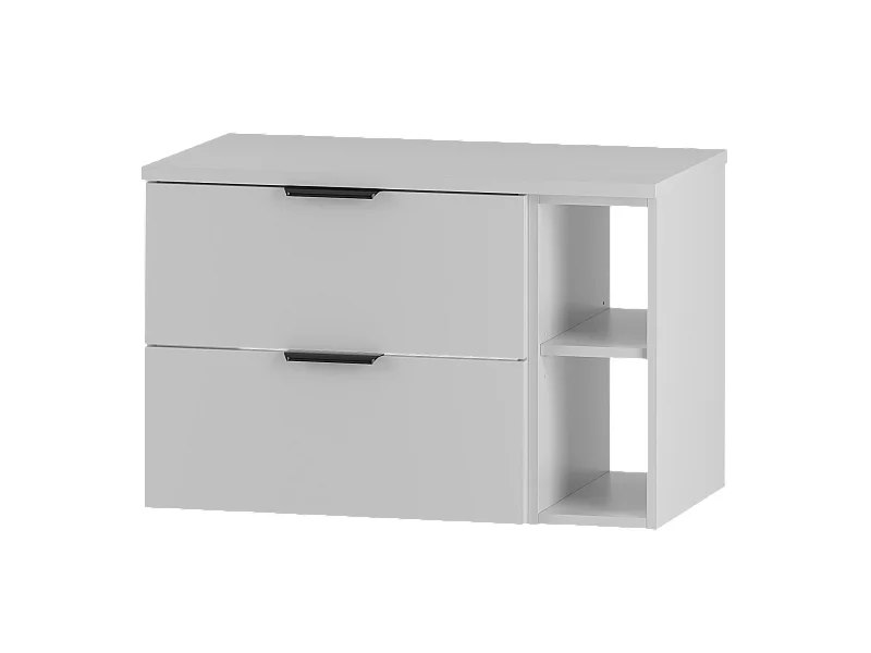 Biały Zestaw do Łazienki 80cm Szafka Regał Blat Pile