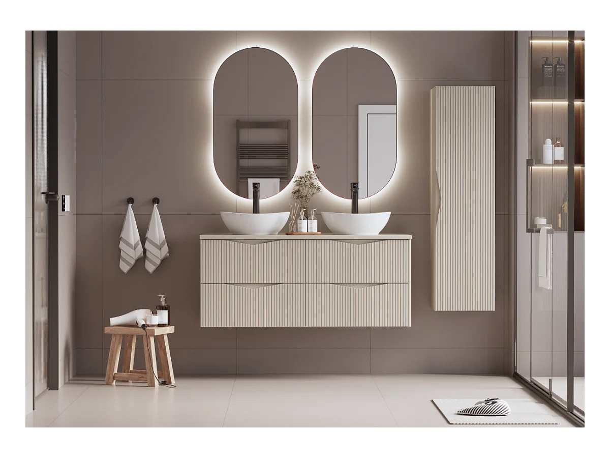 Meuble sous-vasque 120cm plan de toilette Tao Cachemire