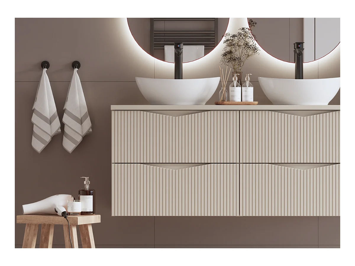 Meuble sous-vasque 120cm plan de toilette Tao Cachemire