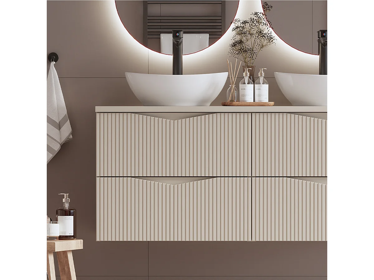 Meuble sous-vasque 120cm plan de toilette Tao Cachemire