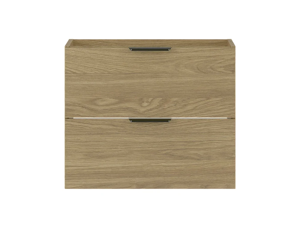 Meuble sous lavabo 60 cm 2 tiroirs Chêne huilé Pile