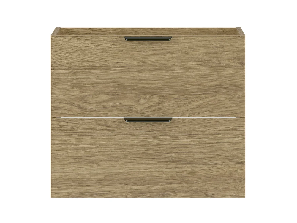 Meuble sous lavabo 60 cm 2 tiroirs Chêne huilé Pile