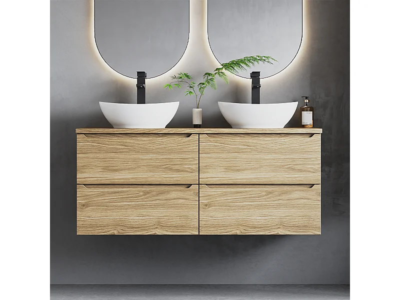 Meuble sous-vasque 120cm plan de toilette Viggo Bois