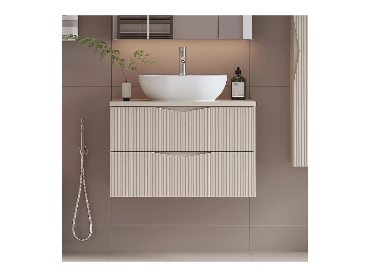 Meuble sous-vasque 80cm plan de toilette Tao Cachemire