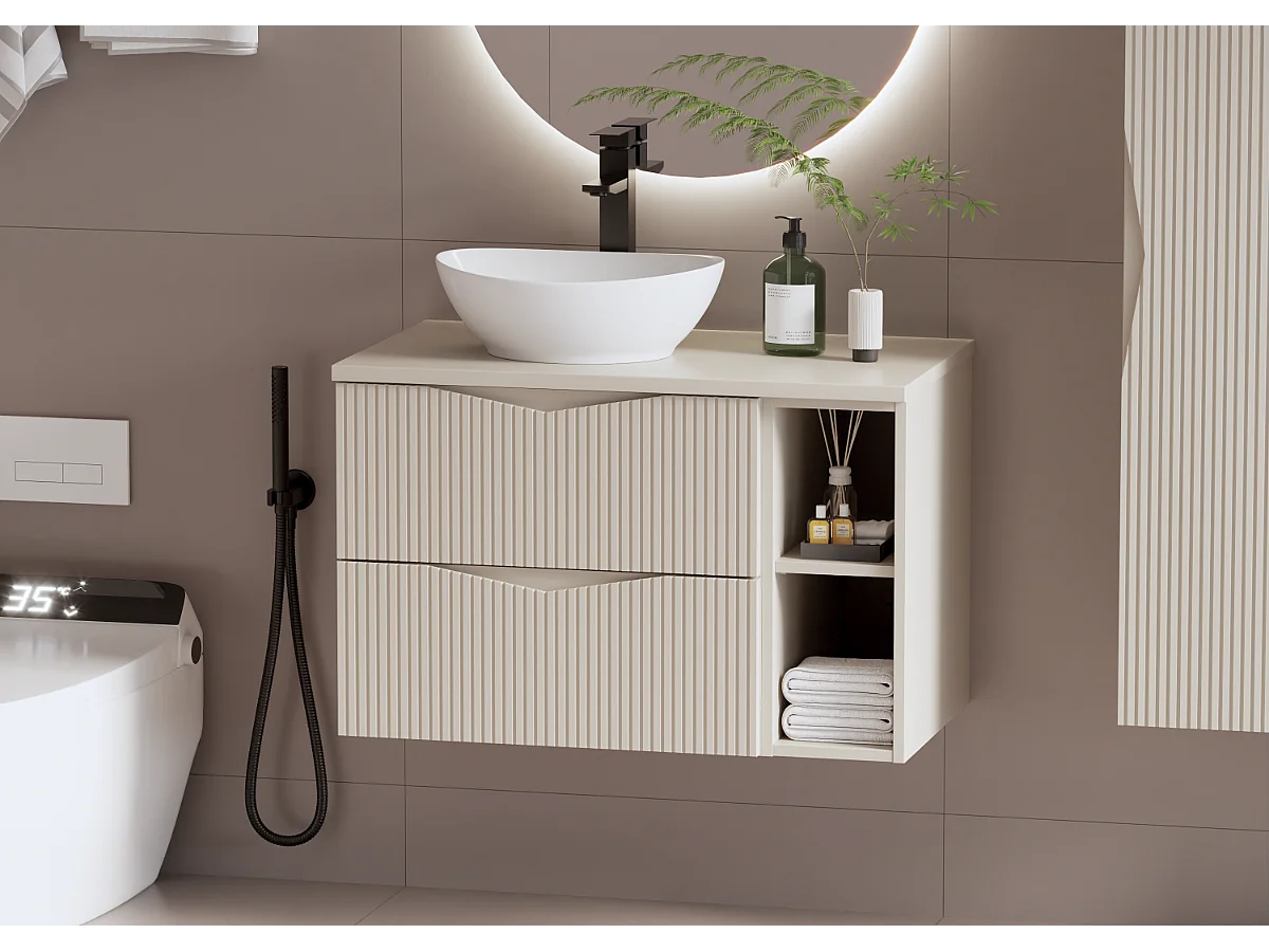 Meuble sous-vasque 80cm plan de toilette Tao Cachemire