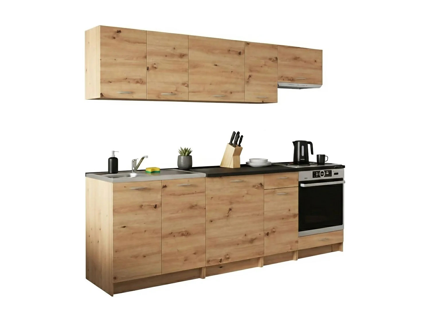 Cuisine Complète Faial, Modulable, Chêne Brun Noeuds