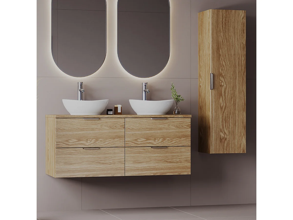 Meuble sous-vasque 120cm plan de toilette Astrid Bois