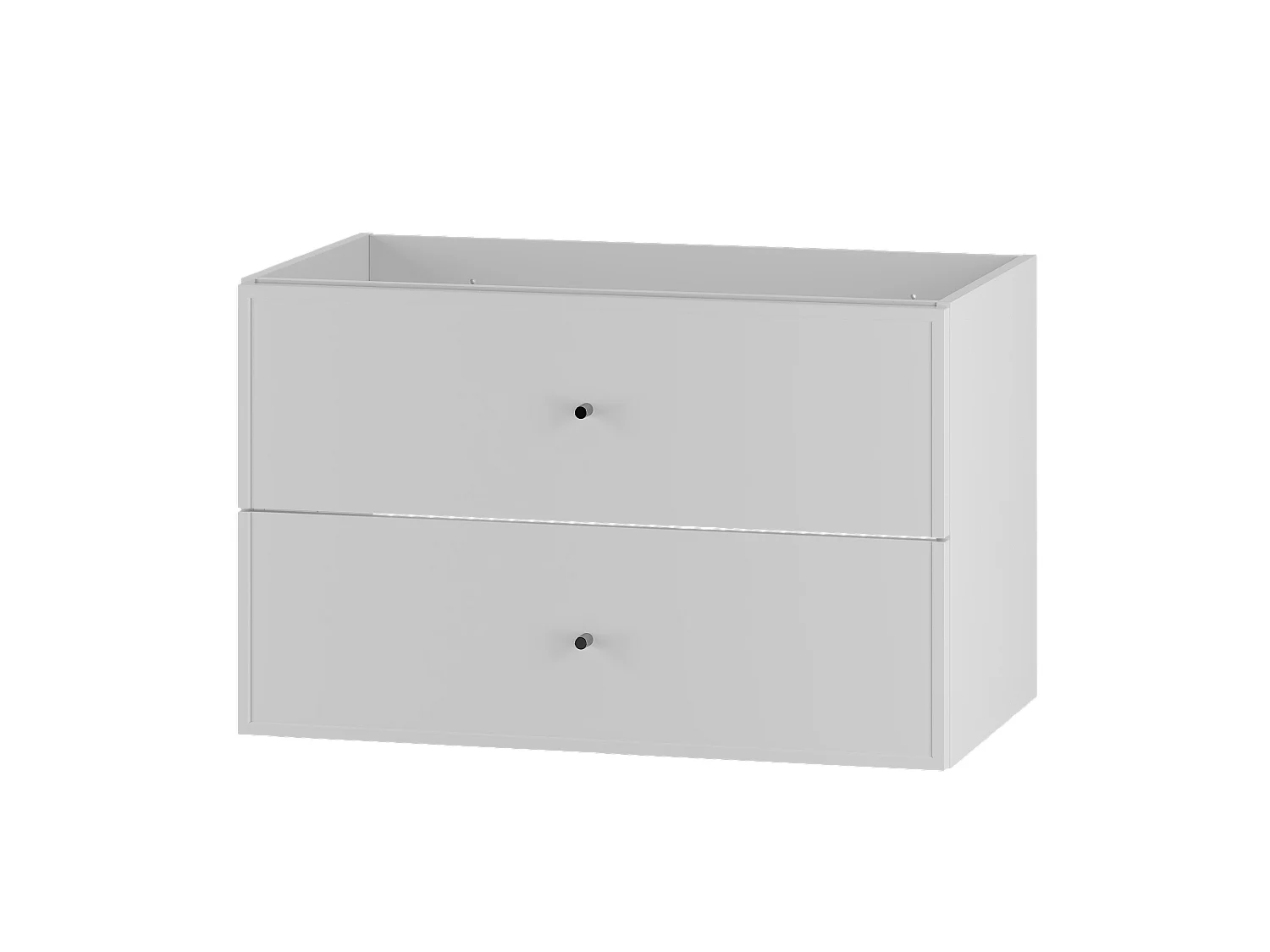 Armoire blanche sous lavabo 80 cm, 2 tiroirs Marco