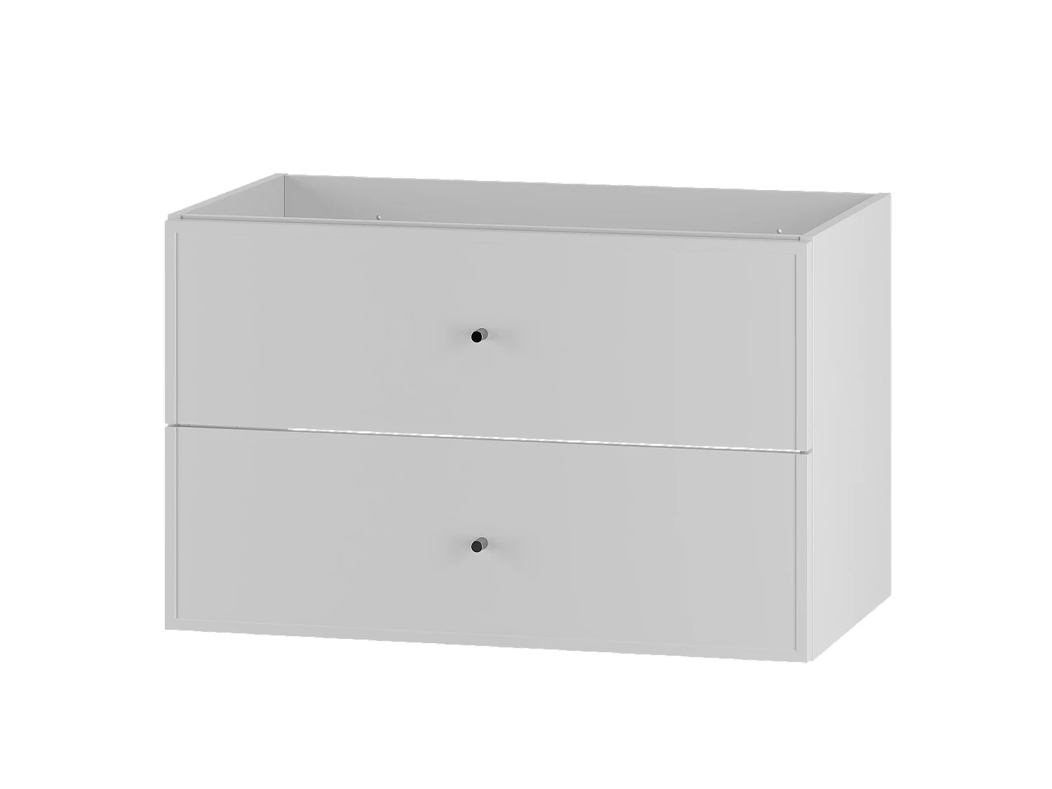 Armoire blanche sous lavabo 80 cm, 2 tiroirs Marco