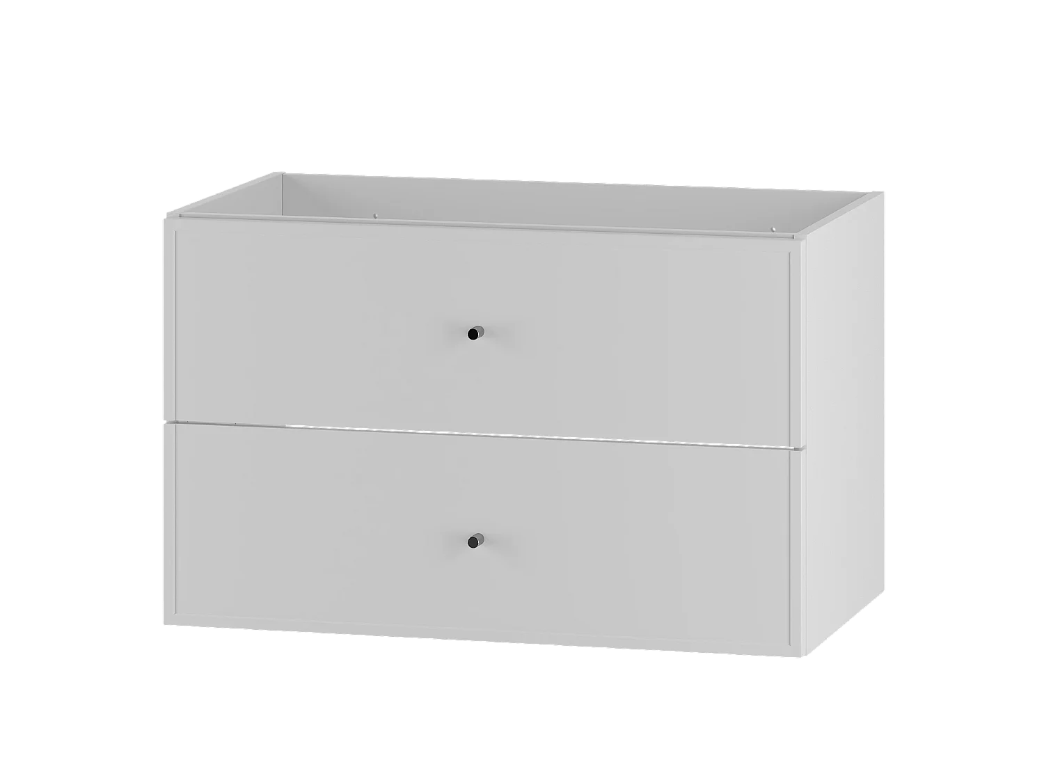 Armoire blanche sous lavabo 80 cm, 2 tiroirs Marco