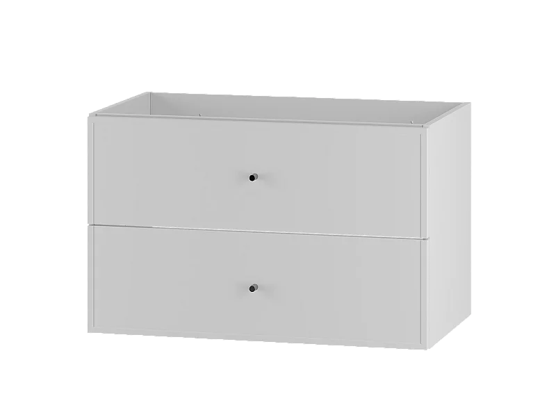 Armoire blanche sous lavabo 80 cm, 2 tiroirs Marco