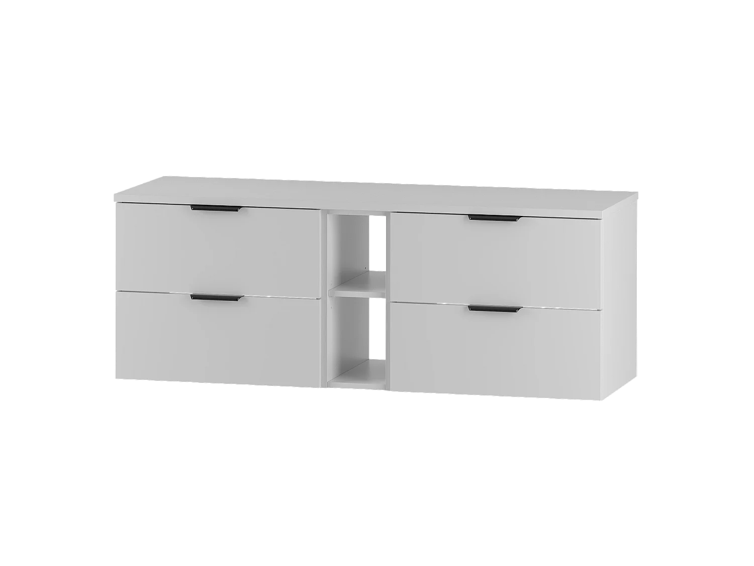 Ensemble blanc pour salle de bain 140 cm Armoire Étagère Plan de travail Pile