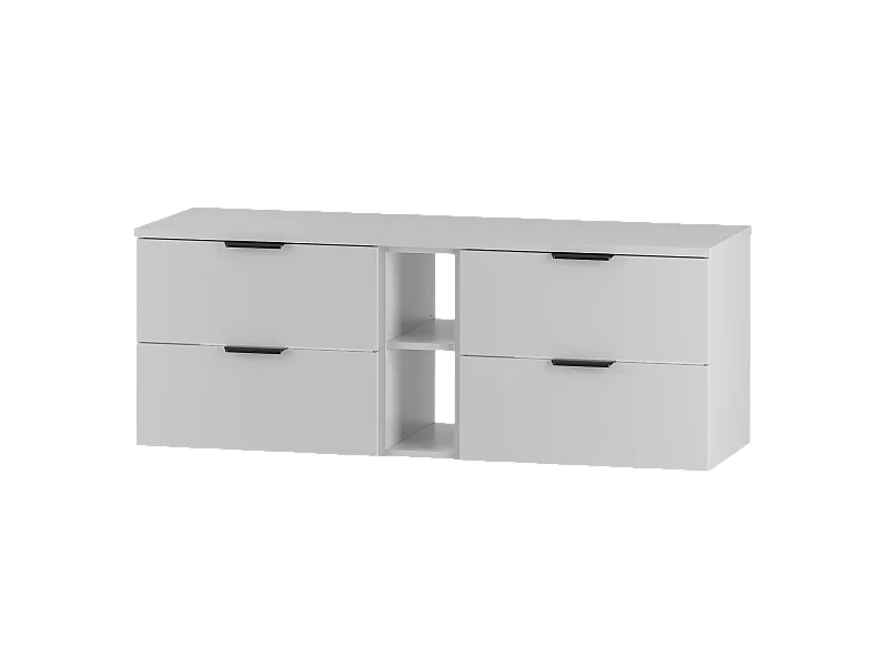 Wit badkamerset 140 cm Kast Rek Werkblad Pile