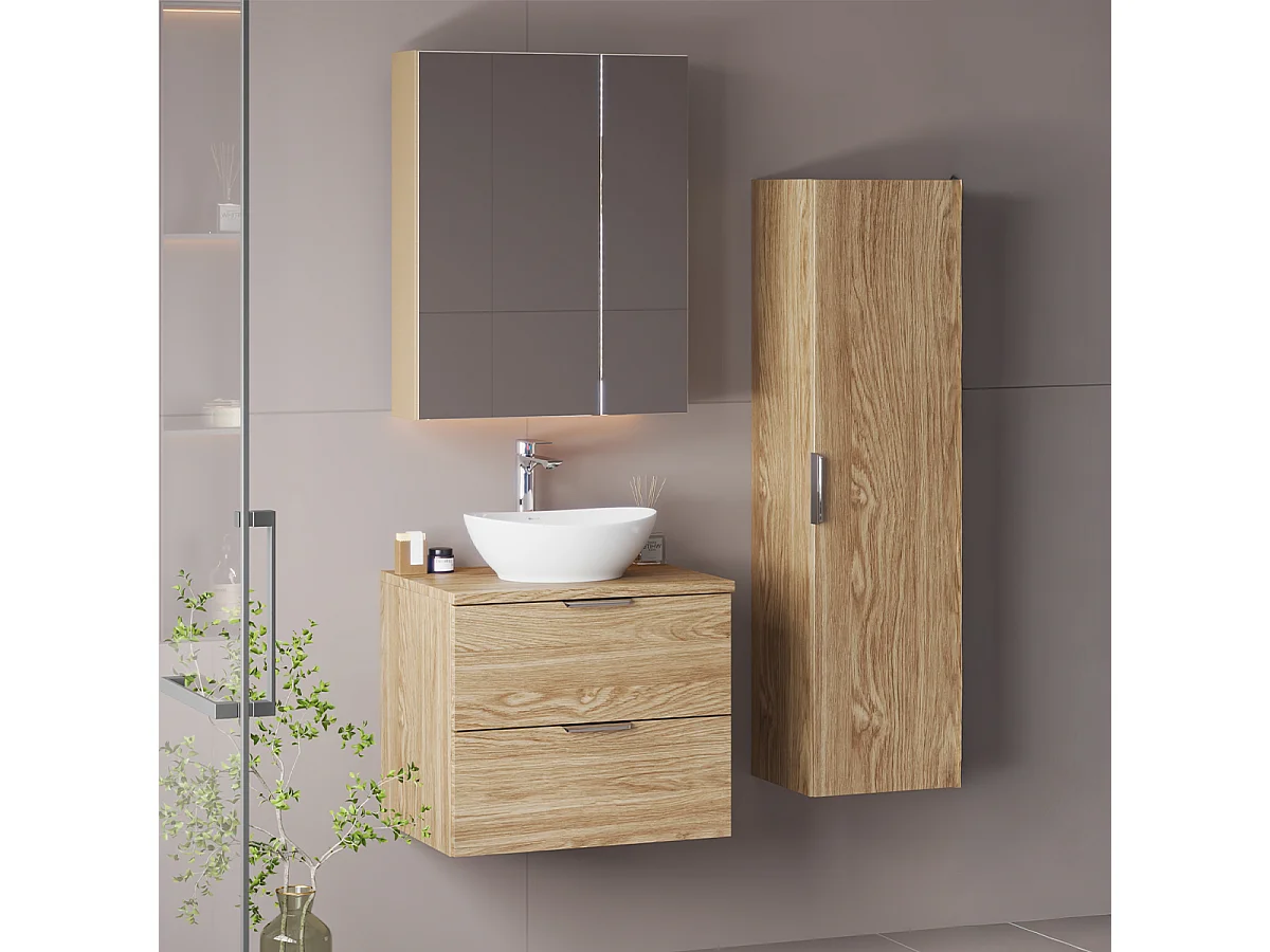 Meuble sous-vasque 60cm plan de toilette Astrid Bois