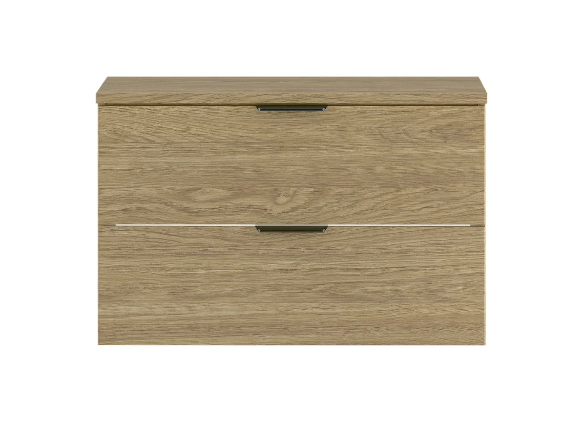 Ensemble pour salle de bain 80 cm Armoire avec plateau Chêne huilé Pile